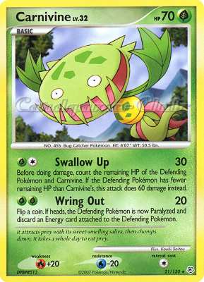 021 / 130 Carnivine Lv.32 rara (EN) -NEAR MINT-