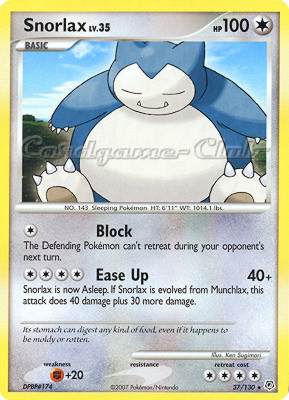 037 / 130 Snorlax Lv.35 rara (EN) -NEAR MINT-