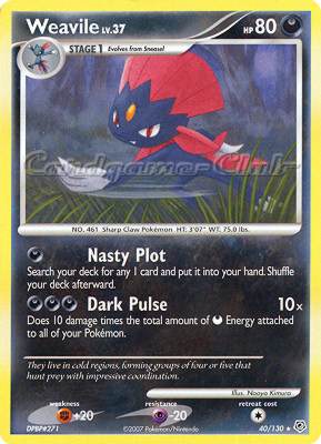 040 / 130 Weavile Lv.37 rara (EN) -NEAR MINT-