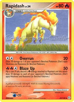 059 / 130 Rapidash Lv.34 non comune (EN) -NEAR MINT-