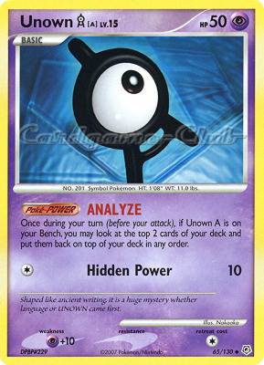 065 / 130 Unown A Lv.15 non comune (EN) -NEAR MINT-