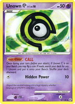 067 / 130 Unown C Lv.18 non comune (EN) -NEAR MINT-