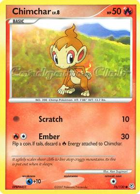 076 / 130 Chimchar Lv.8 comune (EN) -NEAR MINT-