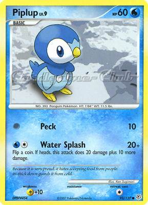 093 / 130 Piplup Lv.9 comune (EN) -NEAR MINT-