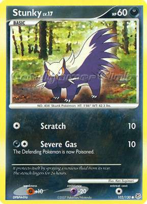 102 / 130 Stunky Lv.17 comune (EN) -NEAR MINT-