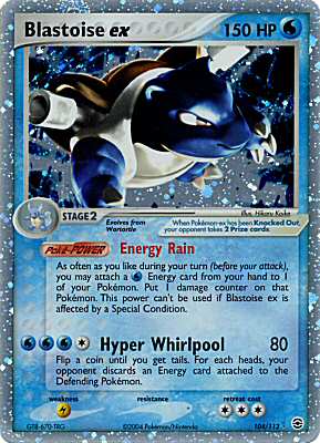 104 / 112 Blastoise EX rara ex foil (EN) -NEAR MINT-