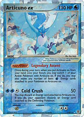 114 / 112 Articuno EX rara ex foil (EN) -NEAR MINT-