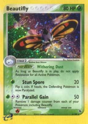 002 / 109 Beautifly rara foil (EN) -NEAR MINT-