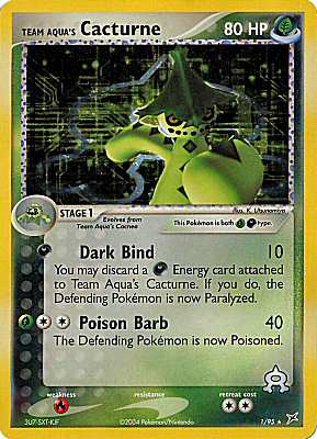 01 / 95 Team Aqua's Cacturne rara foil (EN) -NEAR MINT-