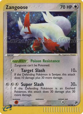 014 / 100 Zangoose rara foil (EN) -NEAR MINT-