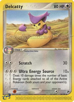034 / 100 Delcatty non comune (EN) -NEAR MINT-