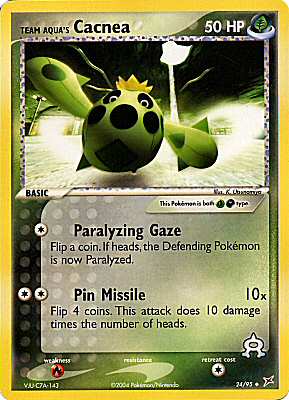 24 / 95 Team Aqua's Cacnea non comune (EN) -NEAR MINT-