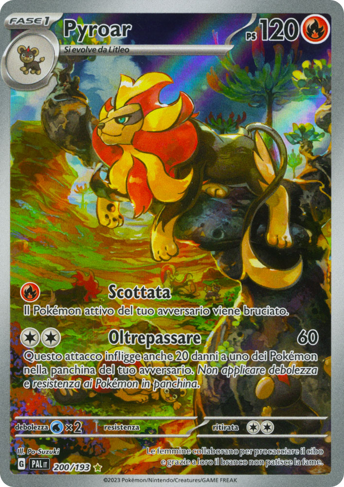 200 / 193 Pyroar Rara Segreta foil (IT) -NEAR MINT-