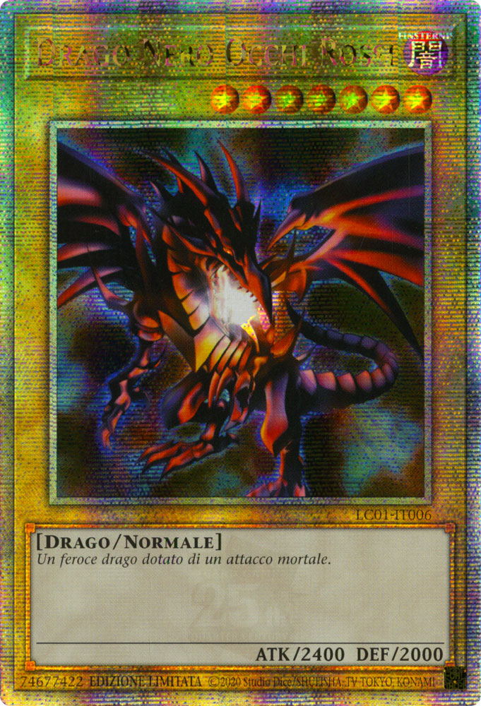 LC01-IT006 Drago Nero Occhi Rossi Rara Segreta Edizione Limitata (IT) - NEAR MINT-