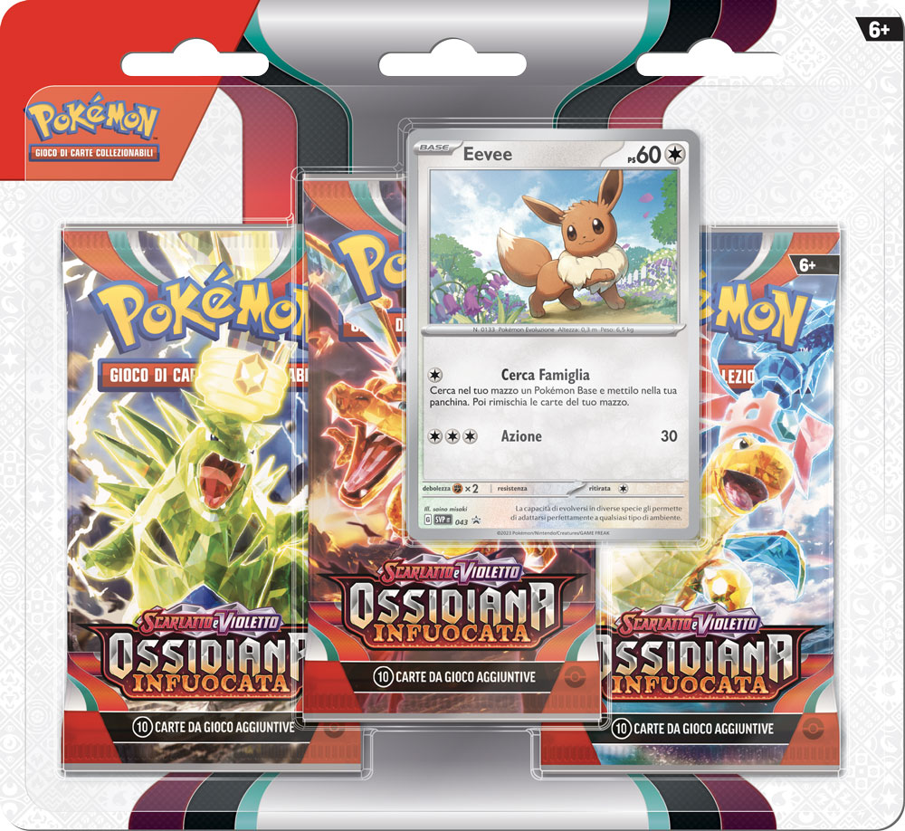 Scarlatto e Violetto Ossidiana Infuocata Blister 3 buste con carta promo Eevee (IT)