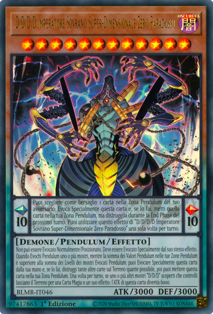 BLMR-IT046 D/D/D/D Imperatore Sovrano Super-Dimensionale Zero Paradosso Ultra Rara 1a Edizione (IT) -NEAR MINT-