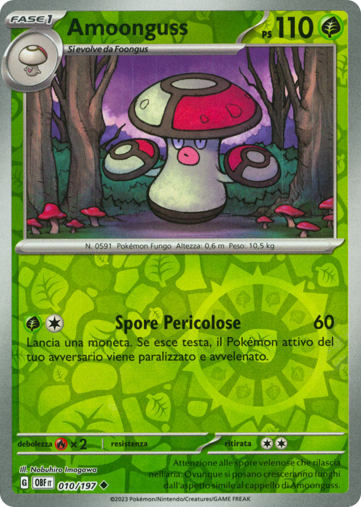 010 / 197 Amoonguss Non Comune foil reverse (IT) -NEAR MINT-