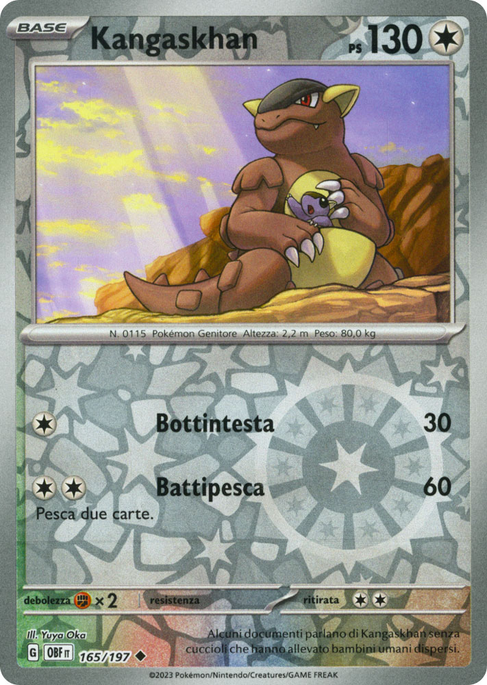 165 / 197 Kangaskhan Non Comune foil reverse (IT) -NEAR MINT-