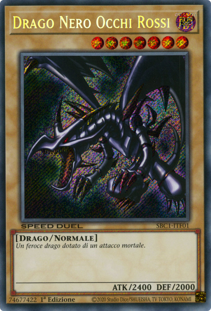 SBC1-ITF01 Drago Nero Occhi Rossi rara segreta 1a Edizione (IT) -NEAR MINT-