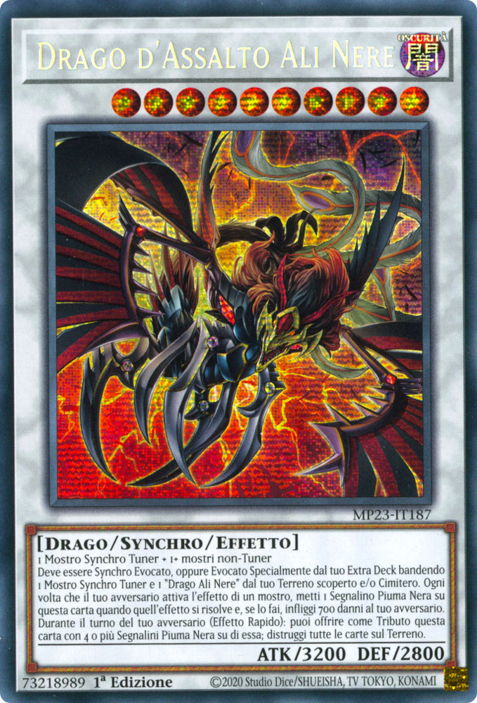 MP23-IT187 Drago d'Assalto Ali Nere Rara Segreta Prismatica 1a Edizione (IT) -NEAR MINT-