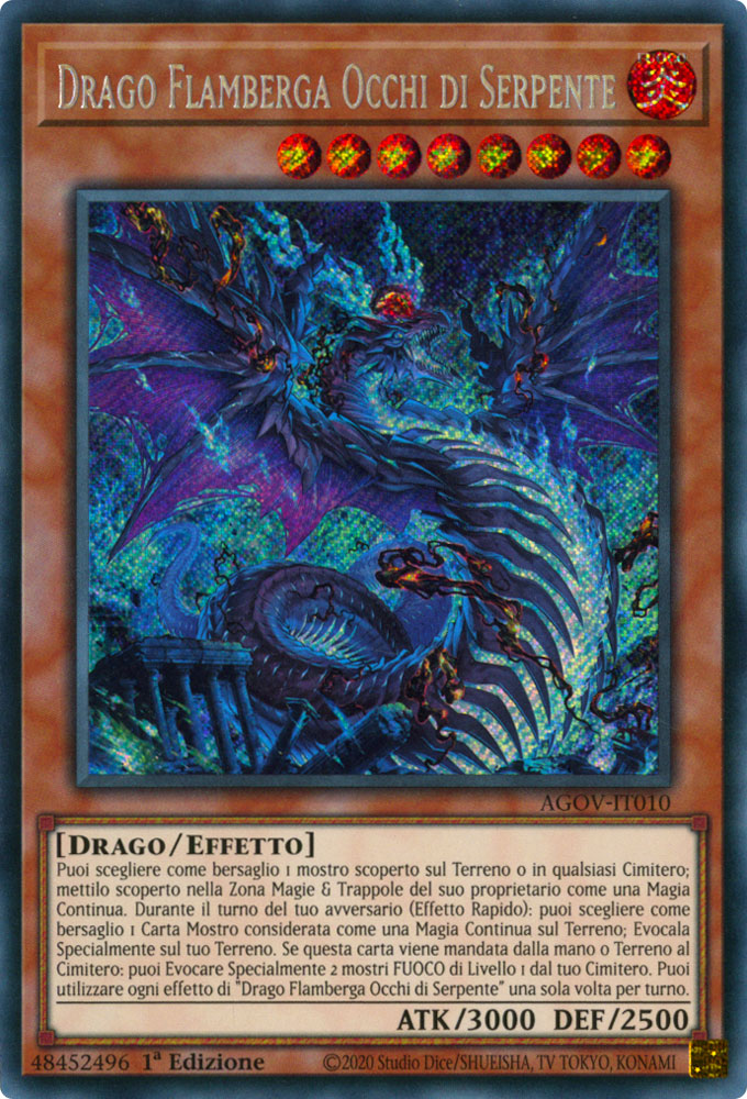 AGOV-IT010 Drago Flamberga Occhi di Serpente Rara Segreta 1a Edizione (IT) -NEAR MINT-