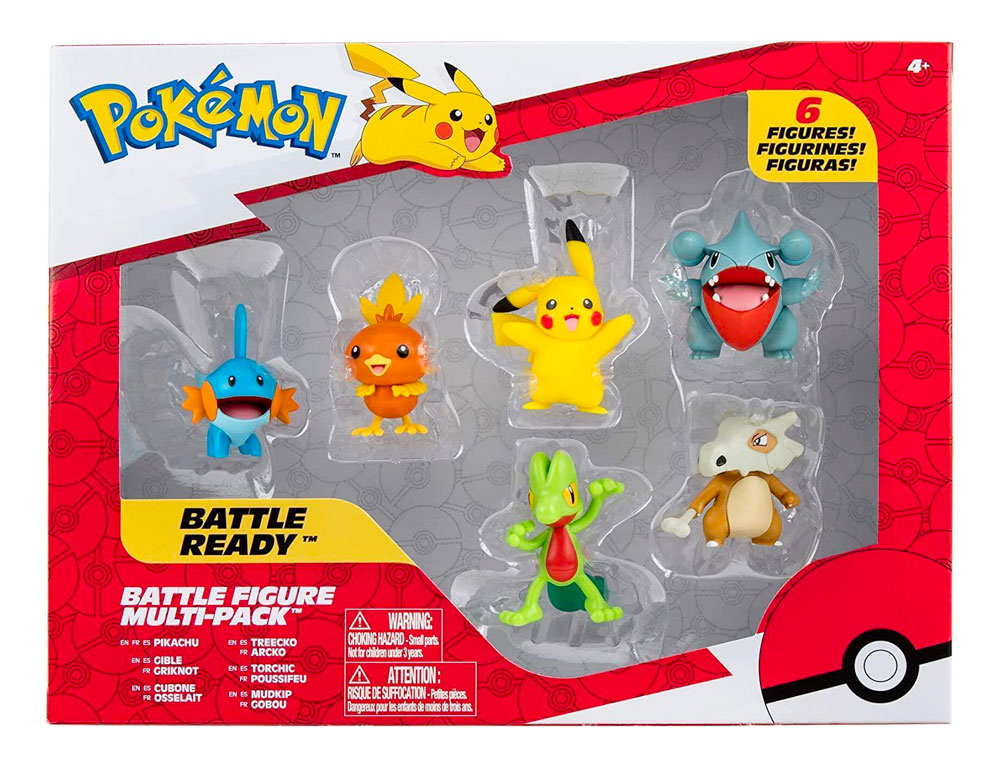 Battle Figure Multi-Pack Pikachu, Treecko, Gible, Torchic, Cubone & Mudkip (EN)