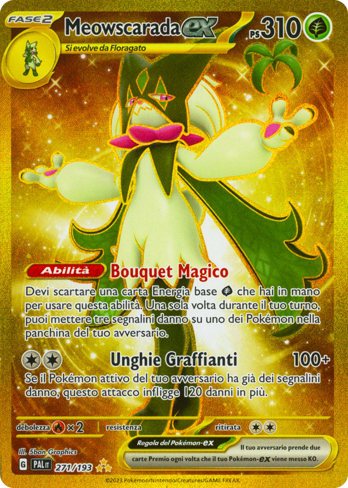 271 / 193 Meowscarada ex Rara Segreta Gold foil (IT) -NEAR MINT-