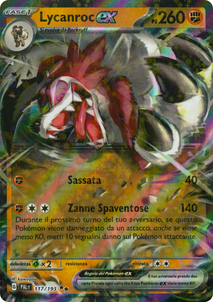 117 / 193 Lycanroc ex Rara Ex foil (IT) -NEAR MINT-