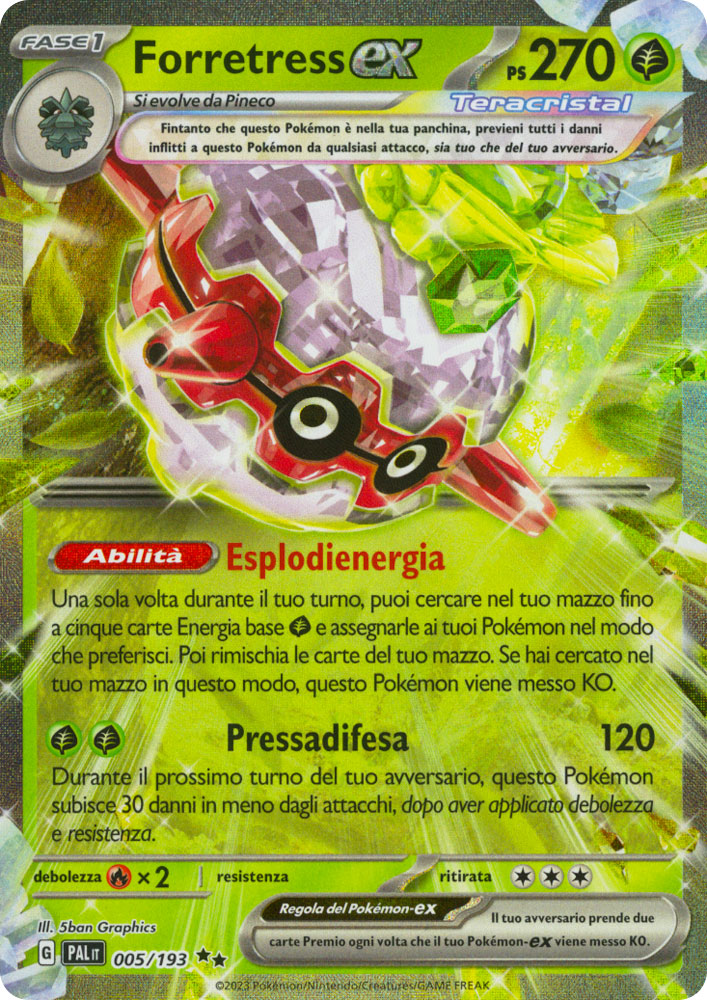 005 / 193 Forretress ex Rara Ex foil (IT) -NEAR MINT-