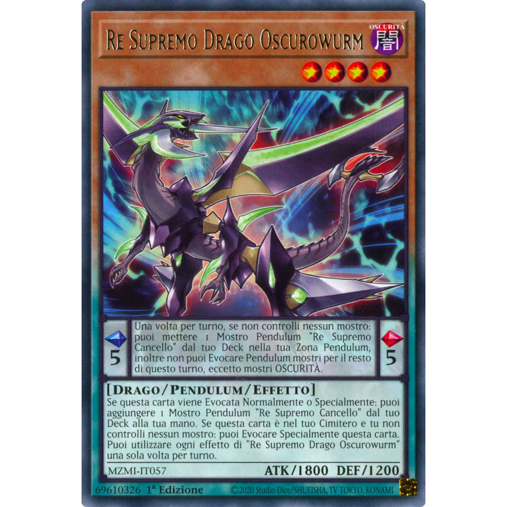 MZMI-IT057 Re Supremo Drago Oscurowurm Rara 1a Edizione (IT) -NEAR MINT-