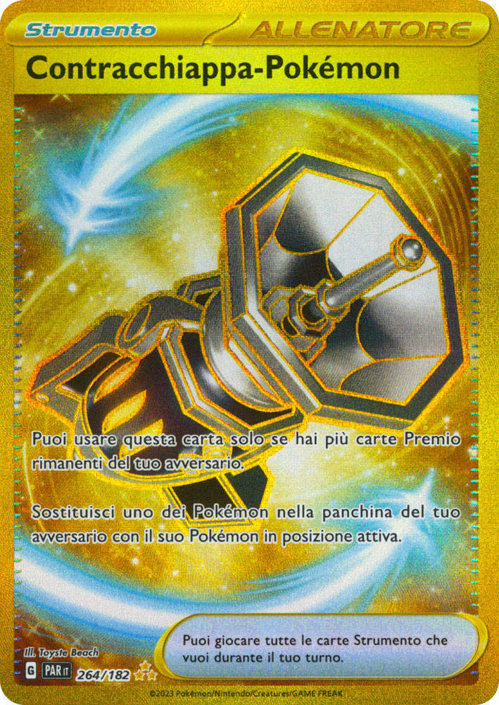 264 / 182 Contracchiappa-Pokemon Rara Segreta Gold foil (IT) -NEAR MINT-
