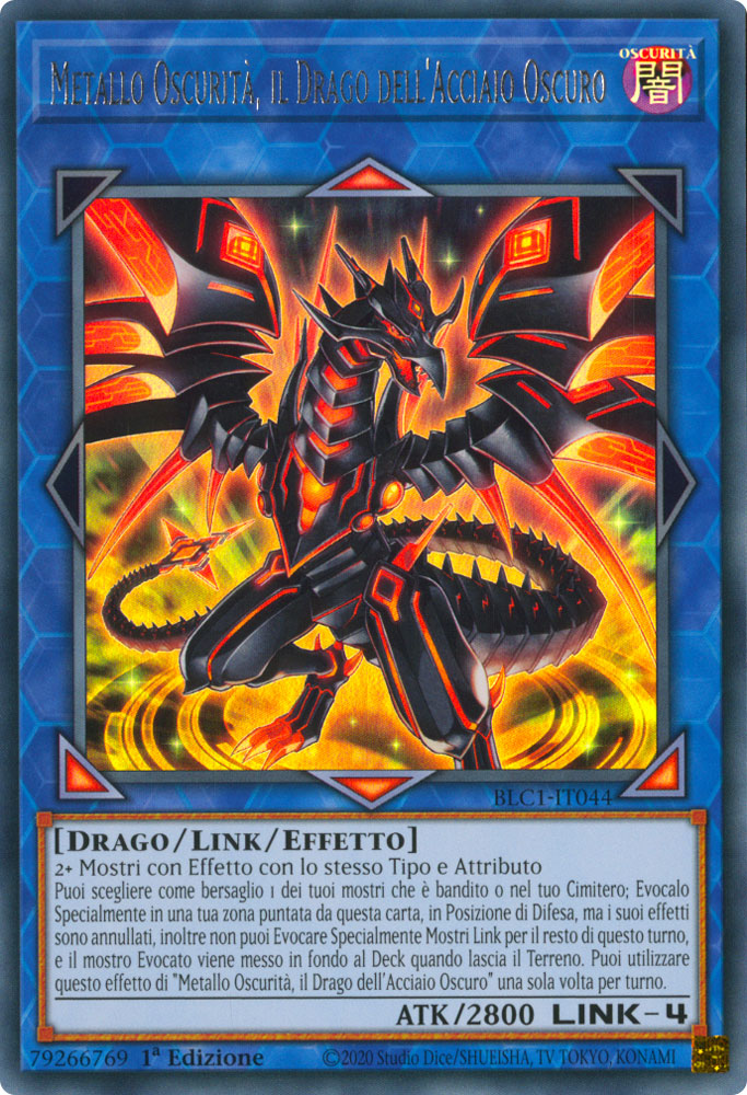 BLC1-IT044 Metallo Oscurita', il Drago dell'Acciaio Oscuro (SILVER) Ultra Rara 1a Edizione (IT) -NEAR MINT-