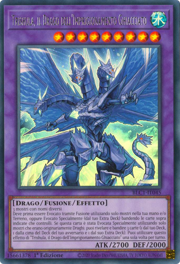 BLC1-IT045 Trishula, il Drago dell'Imprigionamento Ghiacciato (SILVER) Ultra Rara 1a Edizione (IT) -NEAR MINT-