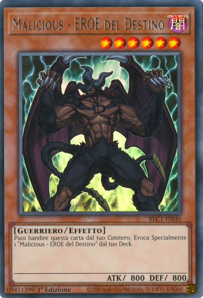 BLC1-IT030 Malicious - EROE del Destino (SILVER) Ultra Rara 1a Edizione (IT) -NEAR MINT-