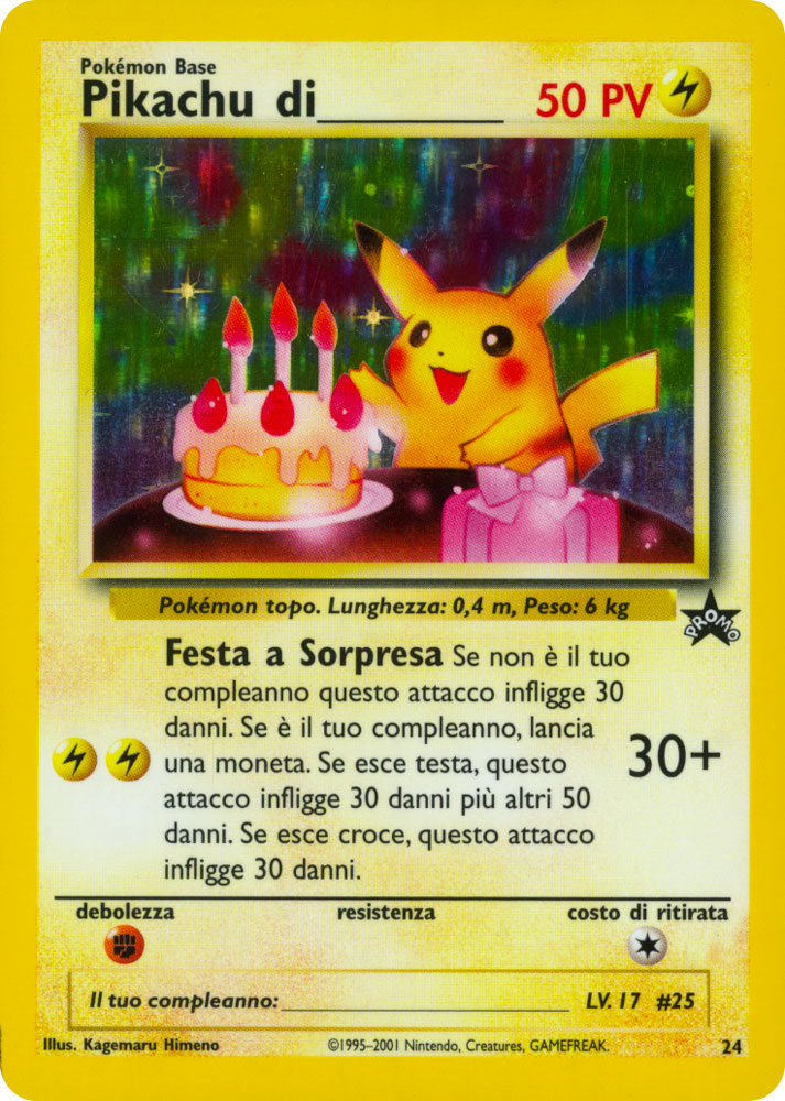 24 Compleanno di Pikachu promo foil (IT) -NEAR MINT-
