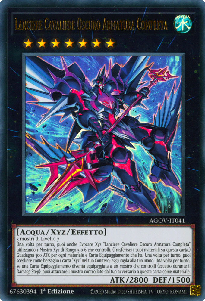 AGOV-IT041 Lanciere Cavaliere Oscuro Armatura Completa Ultra Rara 1a Edizione (IT) -NEAR MINT-