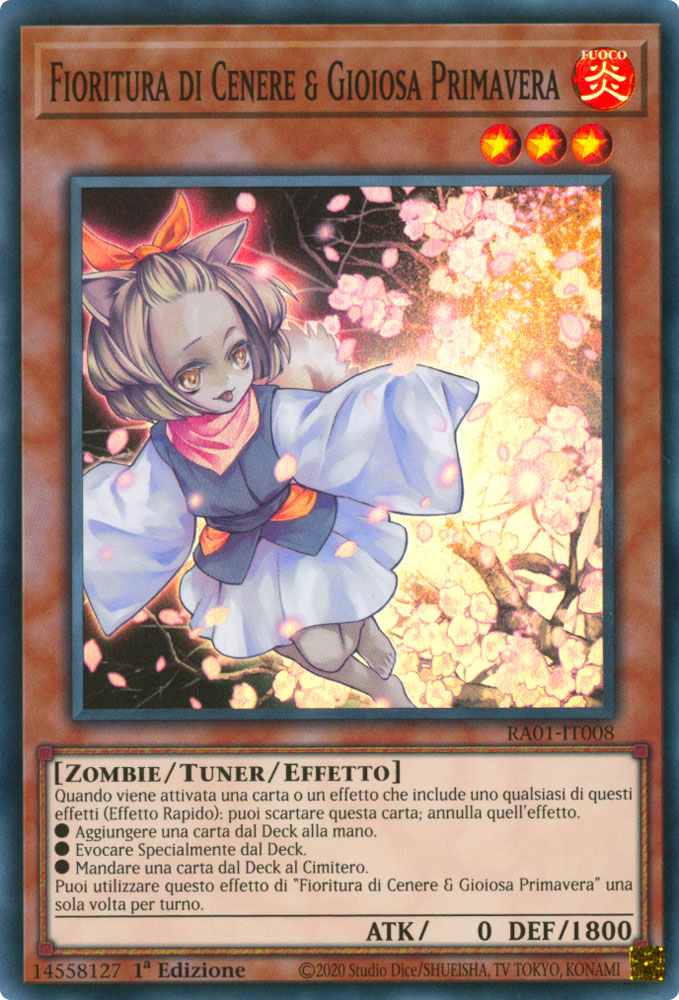 RA01-IT008 Fioritura di Cenere & Gioiosa Primavera Super Rara 1a Edizione (IT) -NEAR MINT-