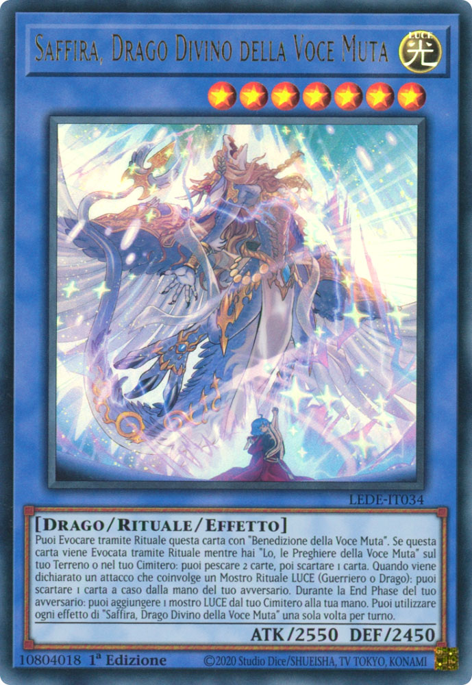 LEDE-IT034 Saffira, Drago Divino della Voce Muta Ultra Rara 1a Edizione (IT) -NEAR MINT-