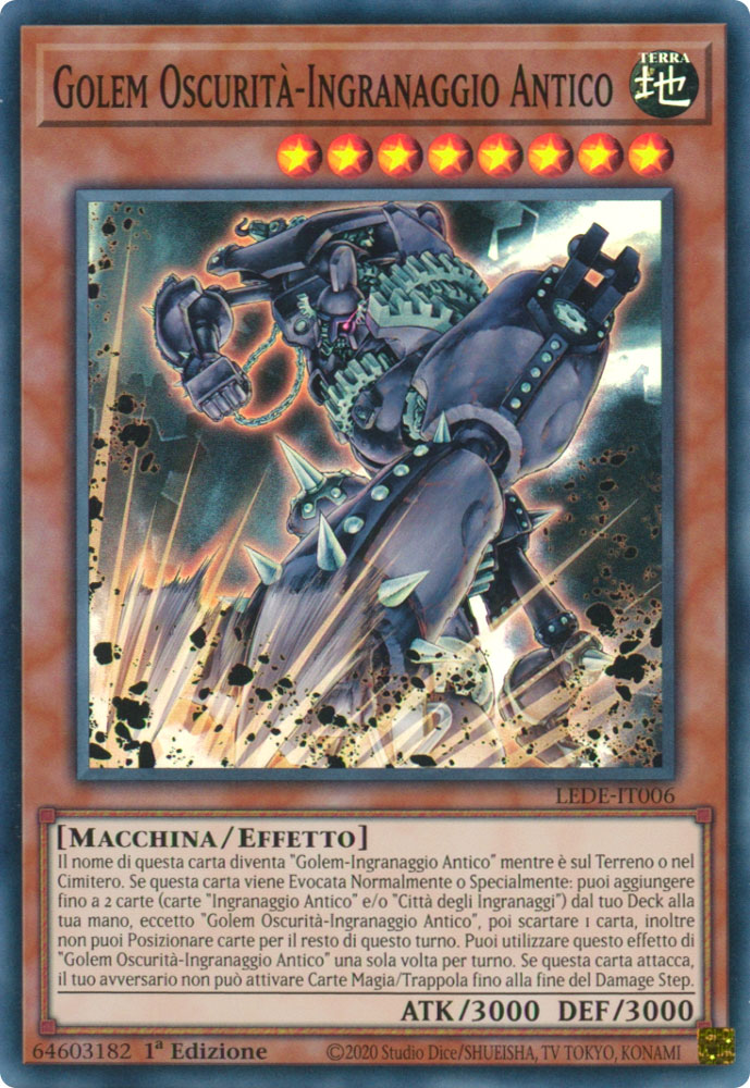 LEDE-IT006 Golem Oscurita'-Ingranaggio Antico Super Rara 1a Edizione (IT) -NEAR MINT-
