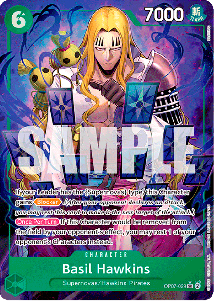 OP07-029 Basil Hawkins super rare foil parallel (EN) -NEAR MINT-