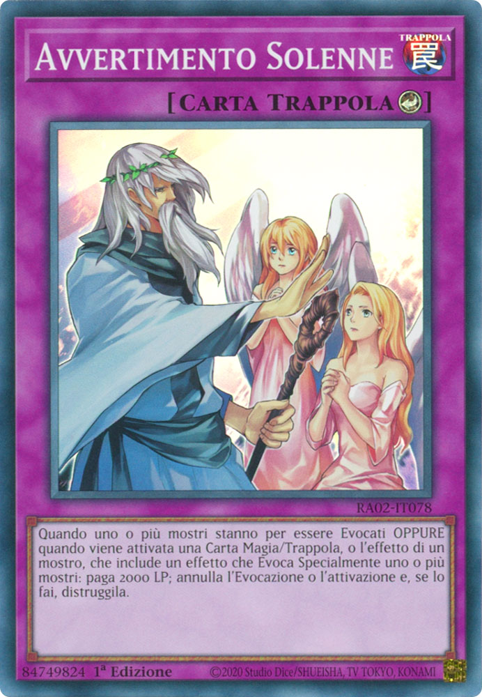 RA02-IT078 Avvertimento Solenne Super Rara 1a Edizione (IT) -NEAR MINT-