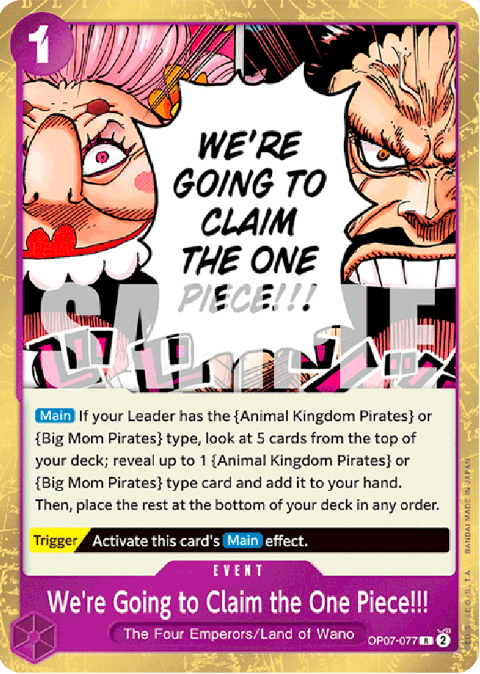 OP07-077 We're Going to Claim the One Piece!!! rare foil (EN) -NEAR MINT-