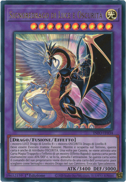 INFO-IT034 Signoredrago di Luce e Oscurita' Ultra Rara 1a Edizione (IT) -NEAR MINT-