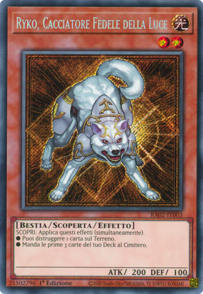 RA02-IT003 Ryko, Cacciatore Fedele della Luce Ultra Rara 1a Edizione (IT) -NEAR MINT-