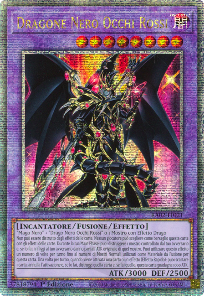 RA02-IT021 Dragone Nero Occhi Rossi Rara Segreta Quarto di Secolo 1a Edizione (IT) -NEAR MINT-