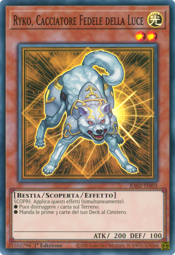 RA02-IT003 Ryko, Cacciatore Fedele della Luce Super Rara 1a Edizione (IT) -NEAR MINT-
