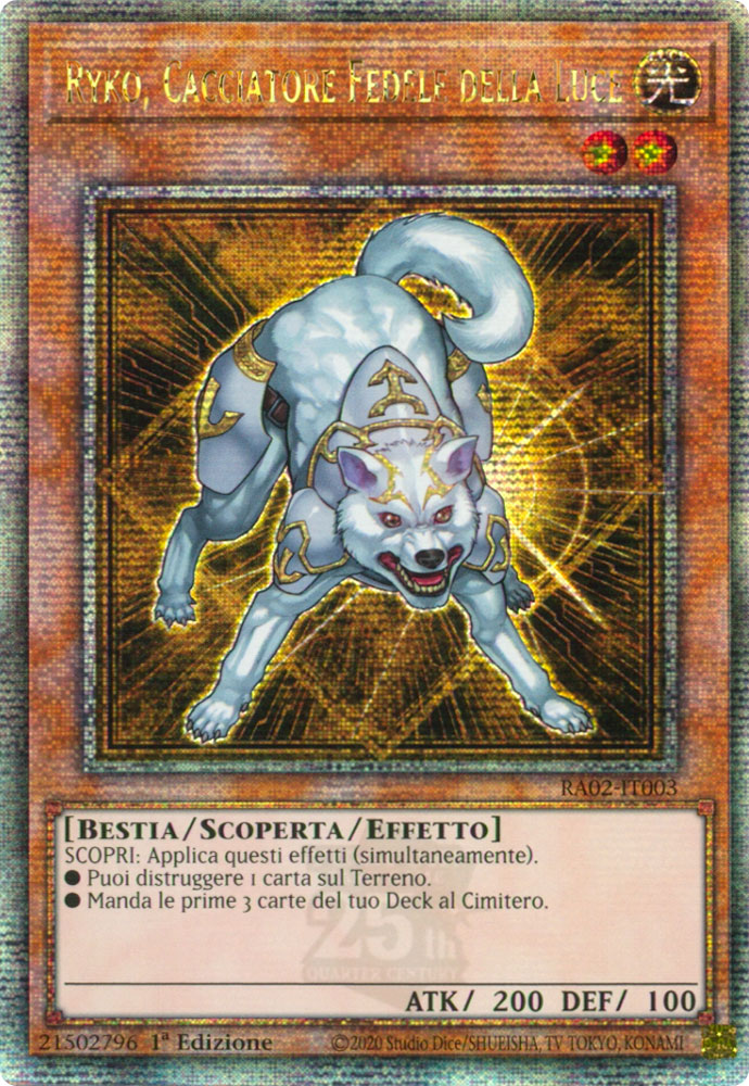 RA02-IT003 Ryko, Cacciatore Fedele della Luce Platinum Segreta 1a Edizione (IT) -NEAR MINT-