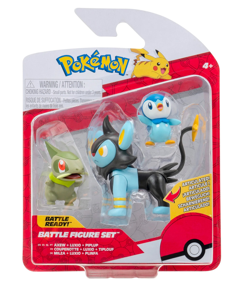 Battle Figure Set Axew, Luxio & Piplup (EN)