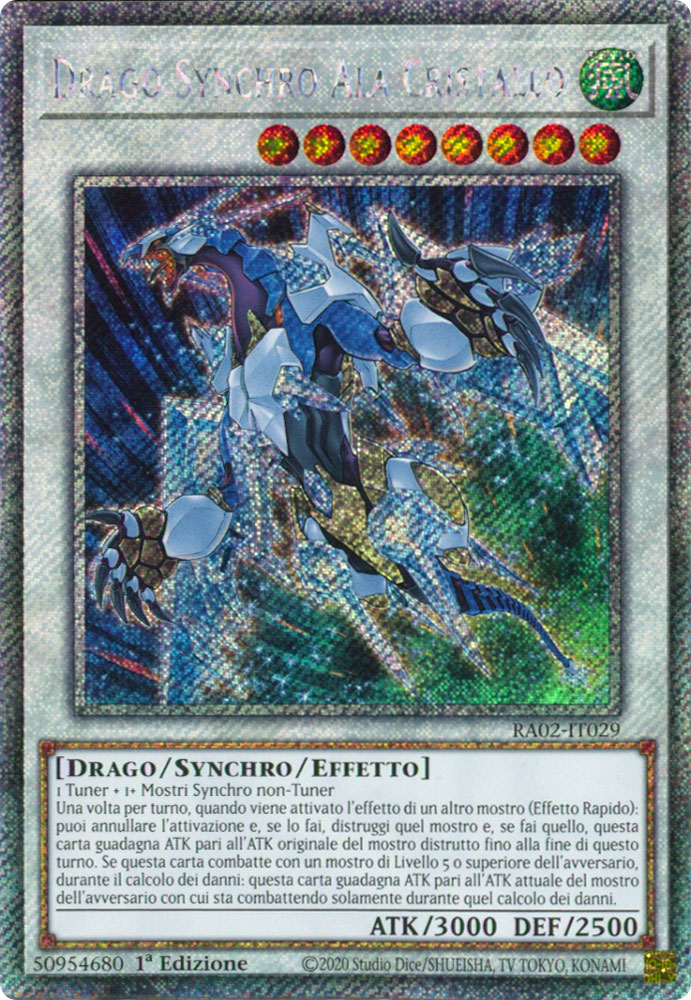 RA02-IT029 Drago Synchro Ala Cristallo Platinum Segreta 1a Edizione (IT) -NEAR MINT-