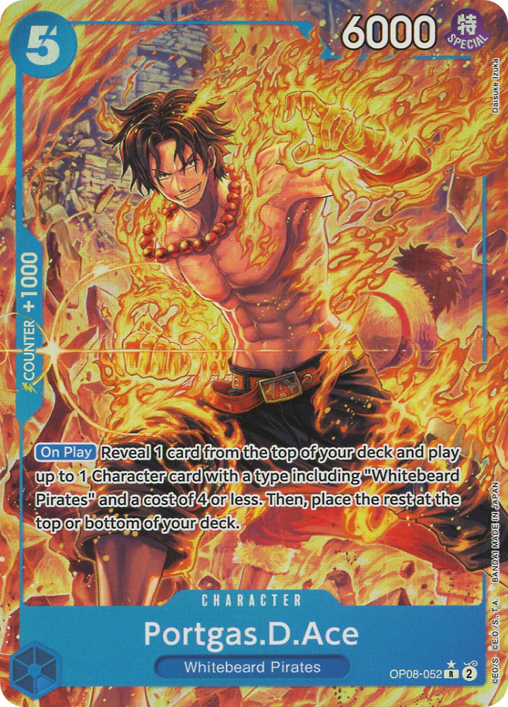 OP08-052 Portgas D. Ace rare foil parallel (EN) -NEAR MINT-